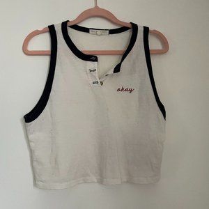 truly madly deeply white 'okay' top